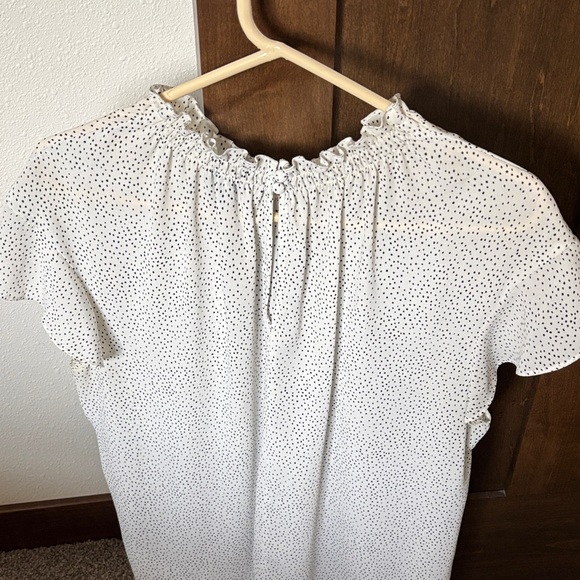 Express Ivory Dotted Ruffle Blouse - Picture 4 of 4